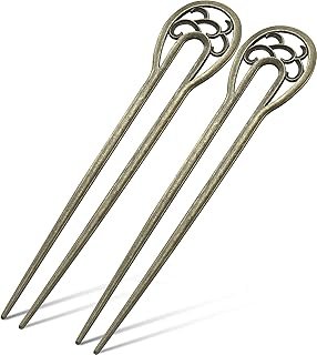 2 Pieces Nordic Classical Metal U Shaped Hairpin Vintage Hair Sticks Hai...