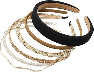 6PCS Different Designs Headbands for Women Gold Metal Hairband,Cute Pear...