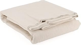 59 Inch x 6.5 Yards Cotton Linen Fabric, Plain Solid Color Cotton Linen ...