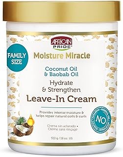 African Pride Moisture Miracle Coconut Oil & Baobab Oil Leave-In Hair Cr...
