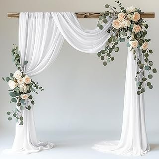 Wokceer White Wedding Arch Draping Fabric Backdrop 28.7