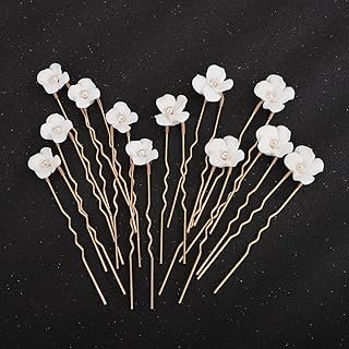 Teyglen Bride Wedding Hair Pins Flower Bridal Hair Clips Decorative Hair...