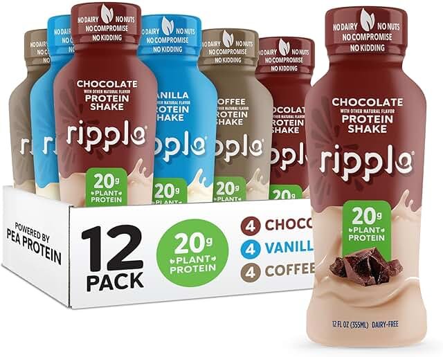 Ripple Plant Based Protein Shake Variety Pack | 20g of Quality Sourced P...