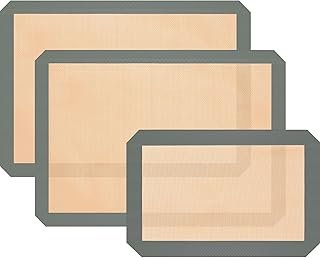 Silicone Baking Mat, 3 Pack Reusable Baking Mat, Non-Stick, Food Safe Si...