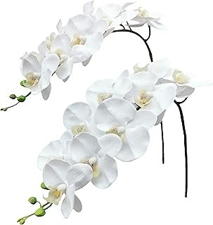 Fnize Orchid Stems Artificial Flowers Real Touch Latex Faux Phalaenopsis...