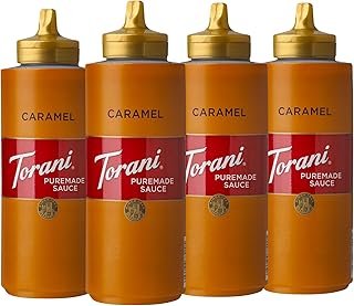 Torani Puremade Sauce, Caramel, 16.5 Ounces(Pack of 4)