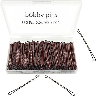 Bobby Pins Brown, 330 Count 2.2 Inch Hair Pins With Cute Box, Premium Bo...