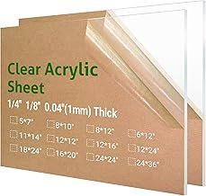 2 Pieces 8 x 10” Clear Acrylic Sheet Plexiglass - 1/8”(3mm) Thick, Use f...