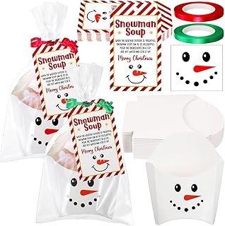 Suclain 24 Sets Snowman Soup Christmas Winter Hot Cocoa Bar Favors Kits ...