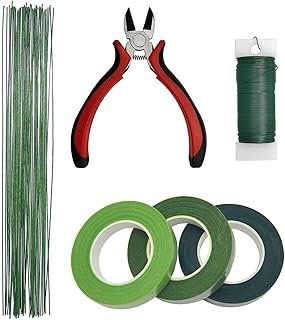 Floral Arrangement Kit - DIY Bouquet Making Tools - 24 Gauge Stem & Padd...