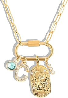 MignonandMignon Gold Charm Necklace for Women, Personalized Gift for Her...