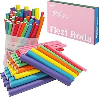 47 pcs 7'' Hair Curlers Rollers Flexi Rods Flexible Curling Rods Set No ...