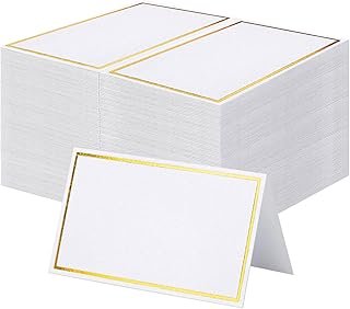 120Pcs Premium Place Cards, Small Table Cards with Gold Foil Border, 2