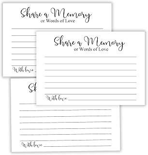 Share a Memory Cards, Funeral Guest Book, Memory Card for Celebration of...