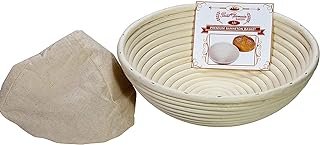 Saint Germain Bakery Premium Round Bread Banneton Basket with Liner - Pe...