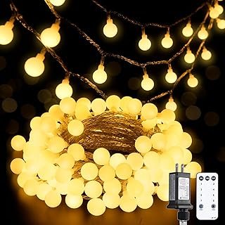 JMEXSUSS 100 LED Connectable Globe String Lights Indoor Bedroom, 33ft Wa...