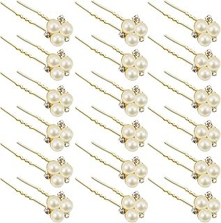 WILLBOND 18 Pcs Pearl Hair Pins Bridal Wedding Hair Accessories Crystal ...