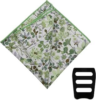 Floral Pocket Squares for Men Suit Cotton Handkerchief with Pocket Squar...