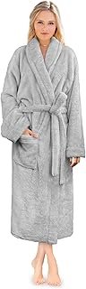 Premium Womens Plush Soft Robe Fluffy, Warm, Fleece Sherpa Shaggy Bathrobe