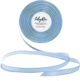 Light Blue Ribbon 1/4 Inches 36 Yards Satin Roll Perfect for Art, Weddin...