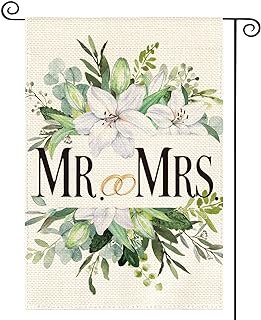 AVOIN colorlife MR. and MRS. Wedding Garden Flag 12x18 Inch Double Sided...