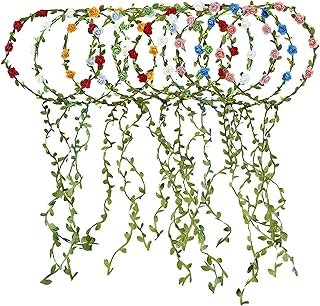 10 PCS Flowers Crown Floral Garland Headband Rose Flower Wreath For Trav...