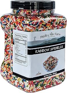 Rainbow sprinkles by Medley Hills farm in Reusable Container 2.2 Lbs. - ...