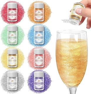 Edible Glitter for Cocktails, Luster Dust Edible Powders for Drink, Cake...