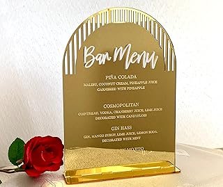 Personalized Arch Bar Menu Sign – Custom Wedding Bar Signage - Table Dec...