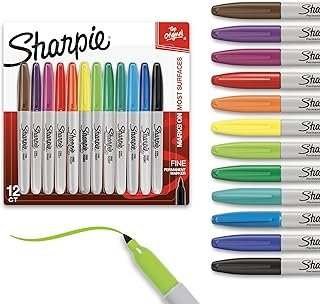 Sharpie Permanent Markers Quick Drying And Fade Resistant Fine Tip Marke...