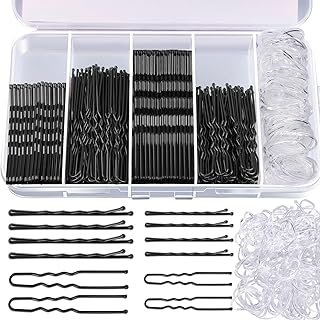 Teenitor 300pcs Hair Pins Bobby Pins Black, 100 Black Bobby Pins 100 Hai...