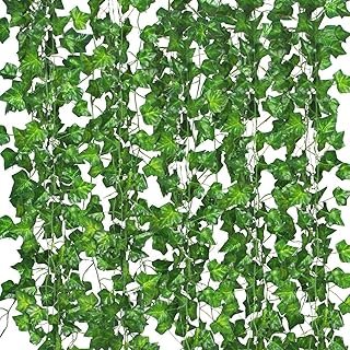 12 Pack Fake Vines for Room Decor Artificial Ivy Garland with Clip Green...