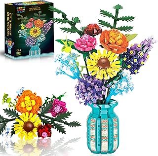 Flowers Bouquet Building Set for Adults, Wildflowers Icon Flowers Botani...
