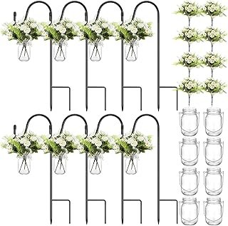 8 Sets Wedding Aisle Decoration Include 16 oz Rose Daisy Hanging Mason J...