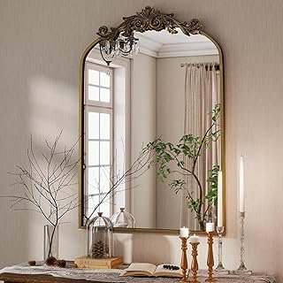Vintage Arched Bathroom Mirror, 24x36 Inch Retro Wall Mounted Vanity Mir...