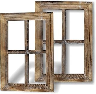 Greenco Wooden Rustic Mount Brown Window Frames Vintage Western Country ...
