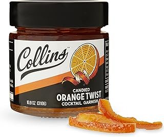 Collins Candied Fruit Orange Peel Twist in Syrup - Popular Cocktail Garn...