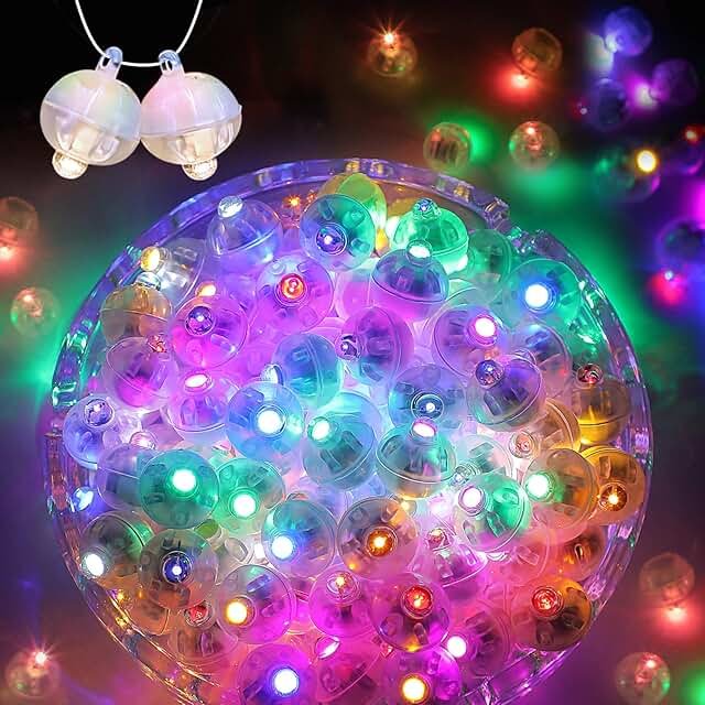 100pcs Balloon Lights, Long Standby Time Mini Ball Light, Round LED Mult...