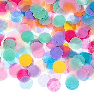 Outus 1 Inch Multicolor Round Tissue Confetti (Mixed Colors, 3.5oz)
