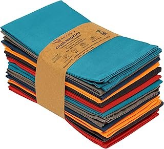 Ruvanti Cloth Napkins Set of 12, 18x18 Inches Napkins Cloth Washable, So...