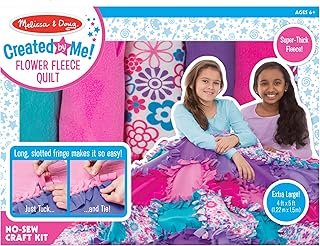 Melissa & Doug Created by Me! Flower Fleece Quilt No-Sew Craft Kit (48 s...
