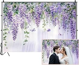 Purple Lavender Wedding Backdrops for Photoshoot, Flower Butterfly Brida...