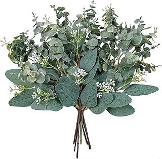 Mixed Eucalyptus Leaves Stems Bulk Artificial Eucalyptus Leaves Sprays F...
