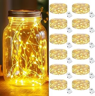 kolpop 12 Pack LED Fairy Lights Battery Operated, Mini Twinkle String Li...