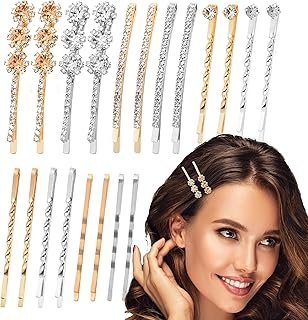 20 PCS Decorative Bobby Pins for Women's Hair, Rhinestone Bobby Pins wit...