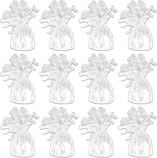 Beistle White Metallic Plastic Wrapped Balloon Weights For Birthday Part...
