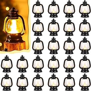 Ferraycle 24 Pcs Mini Lantern Decor 4 Inch Western Lantern Table Centerp...