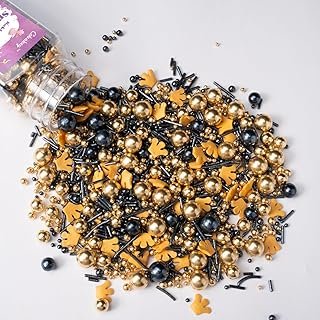 Royal Crown Black and Gold Sprinkles for Cake Decorating 4.23ounce - Sug...