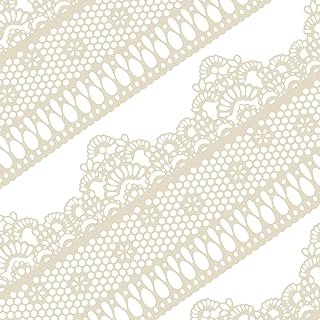 Funshowcase Ready to Use Edible Cake Lace Lattice with Small Daisy Ivory...