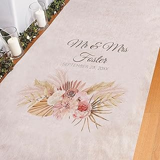 Fun Express Personalized Boho Neutral Wedding Aisle Runner, 3 ft. x 100 ft